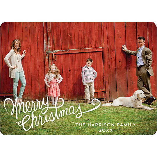 Christmas Script Flat Holiday Photo Cards
